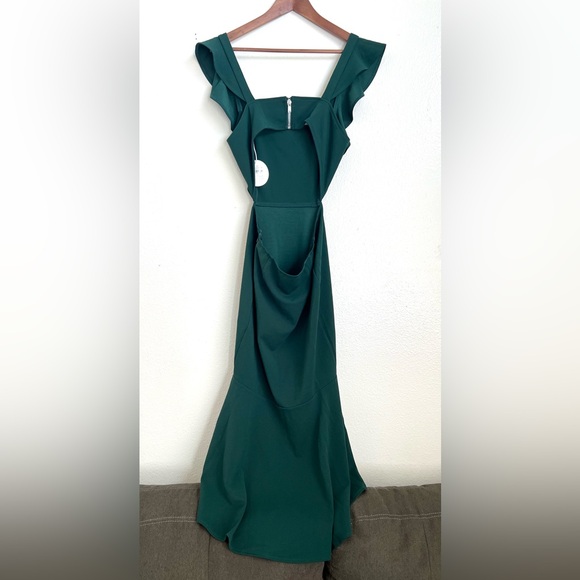 PETAL & PUP - Yvonne Hi Lo midi dress in emerald - Size extra large - Picture 4 of 9